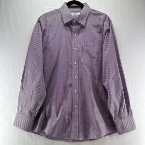 Ratio/Clothing Shirt Mens Size L  Gingham Button Down Long Sleeve Cotton Purple